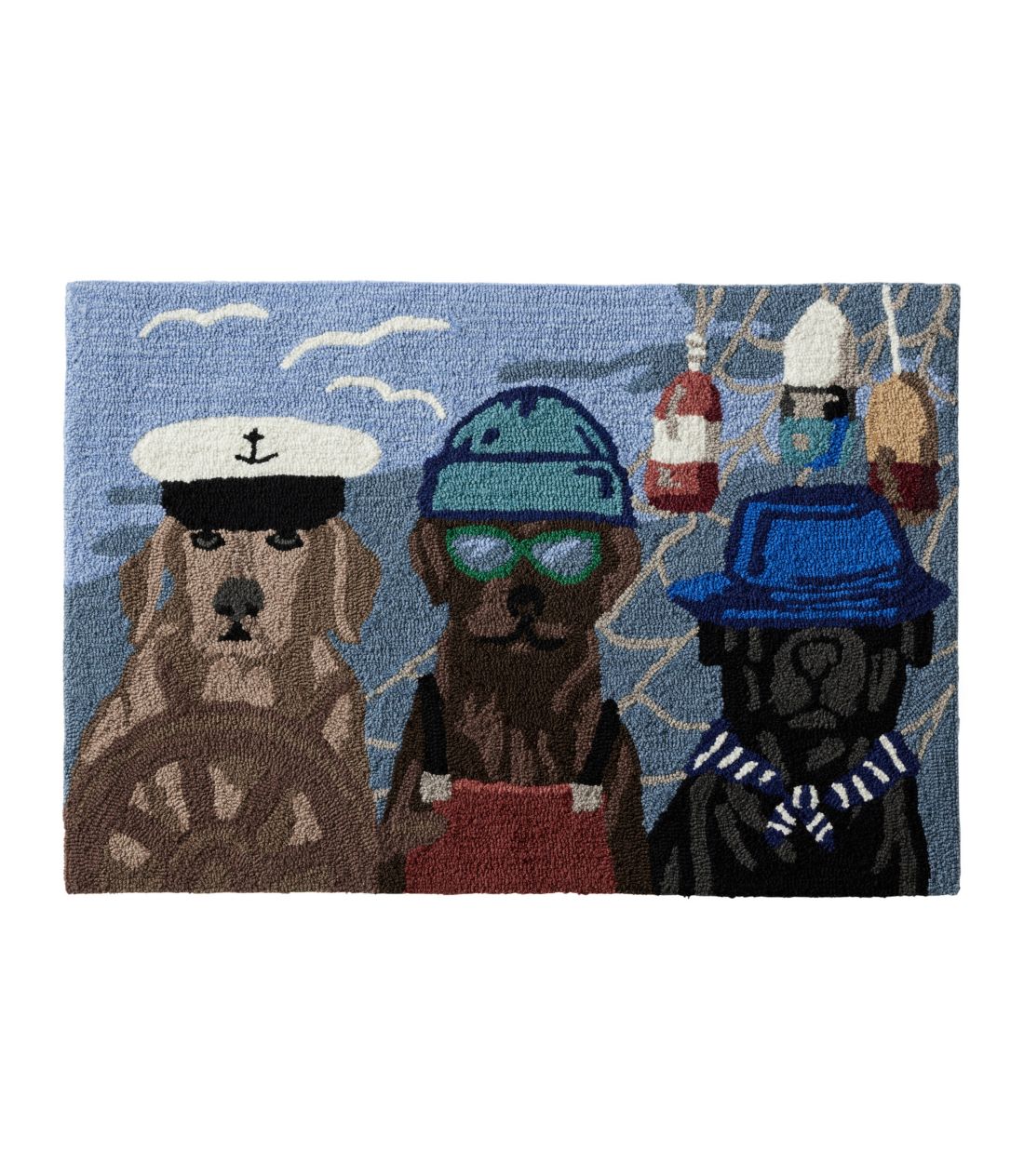 ChAEAEghAEoP[VhEOAV[TChEhbO^Indoor/Outdoor Vacationland Rug, Seaside Dogs