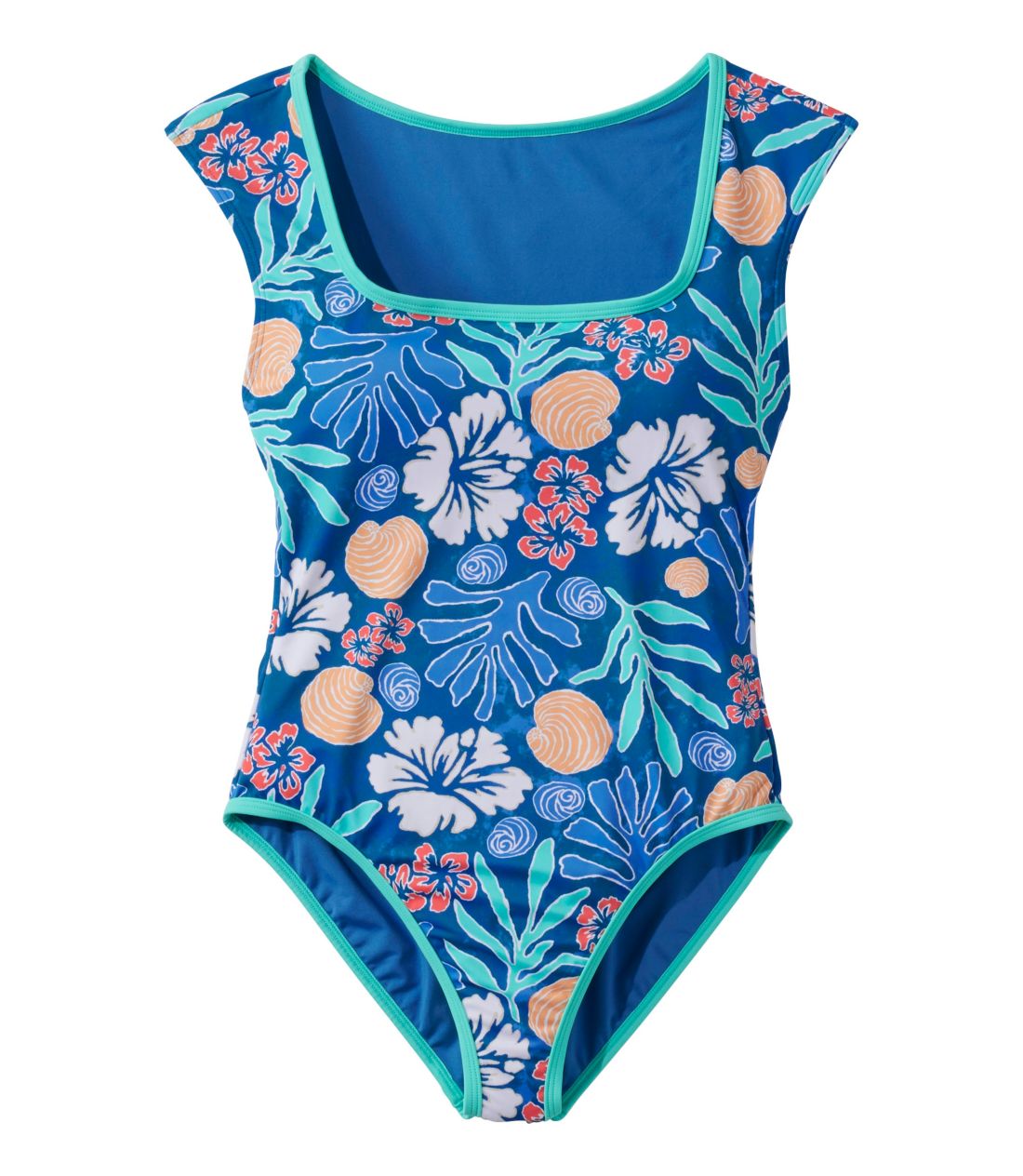 GEGEr[ER[X^EGbZVEXCEGAAXNGAlbNE^NX[c@vg^Women's Coastal Essentials Swimwear, Squareneck Tanksuit Print