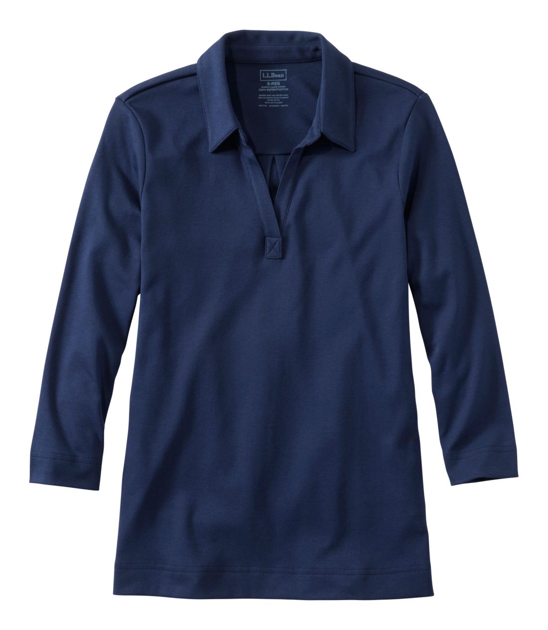 �s�}�E�R�b�g���E�e�B�A7���䑳�@�|���e�B�^Women's Pima Cotton Tee, Three-Quarter-Sleeve Polo Tee