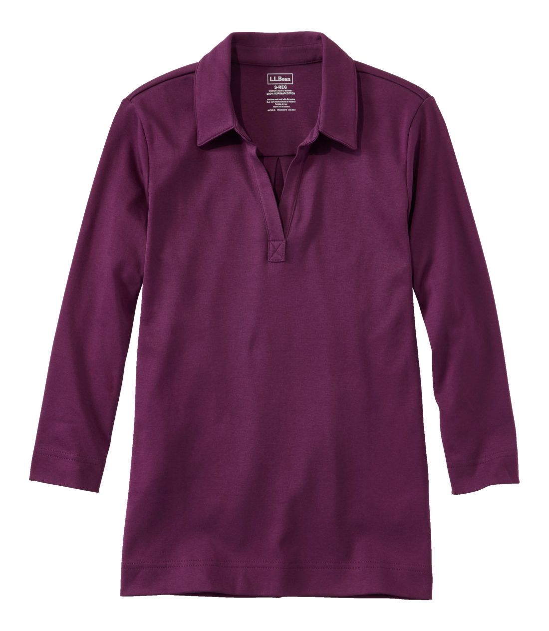�s�}�E�R�b�g���E�e�B�A7���䑳�@�|���e�B�^Women's Pima Cotton Tee, Three-Quarter-Sleeve Polo Tee