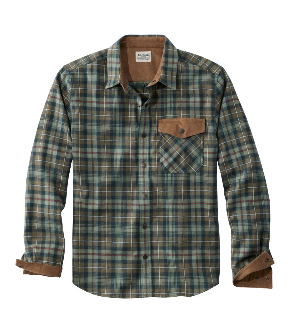 �X�R�b�`�E�v���b�h�E�t�����l���E�V���c�A�X�i�b�v�t�����g�@�X���C�g���[�E�t�B�b�g�^Men's Scotch Plaid Flannel Shirt, Snap-Front Slightly Fitted Untucked Fit