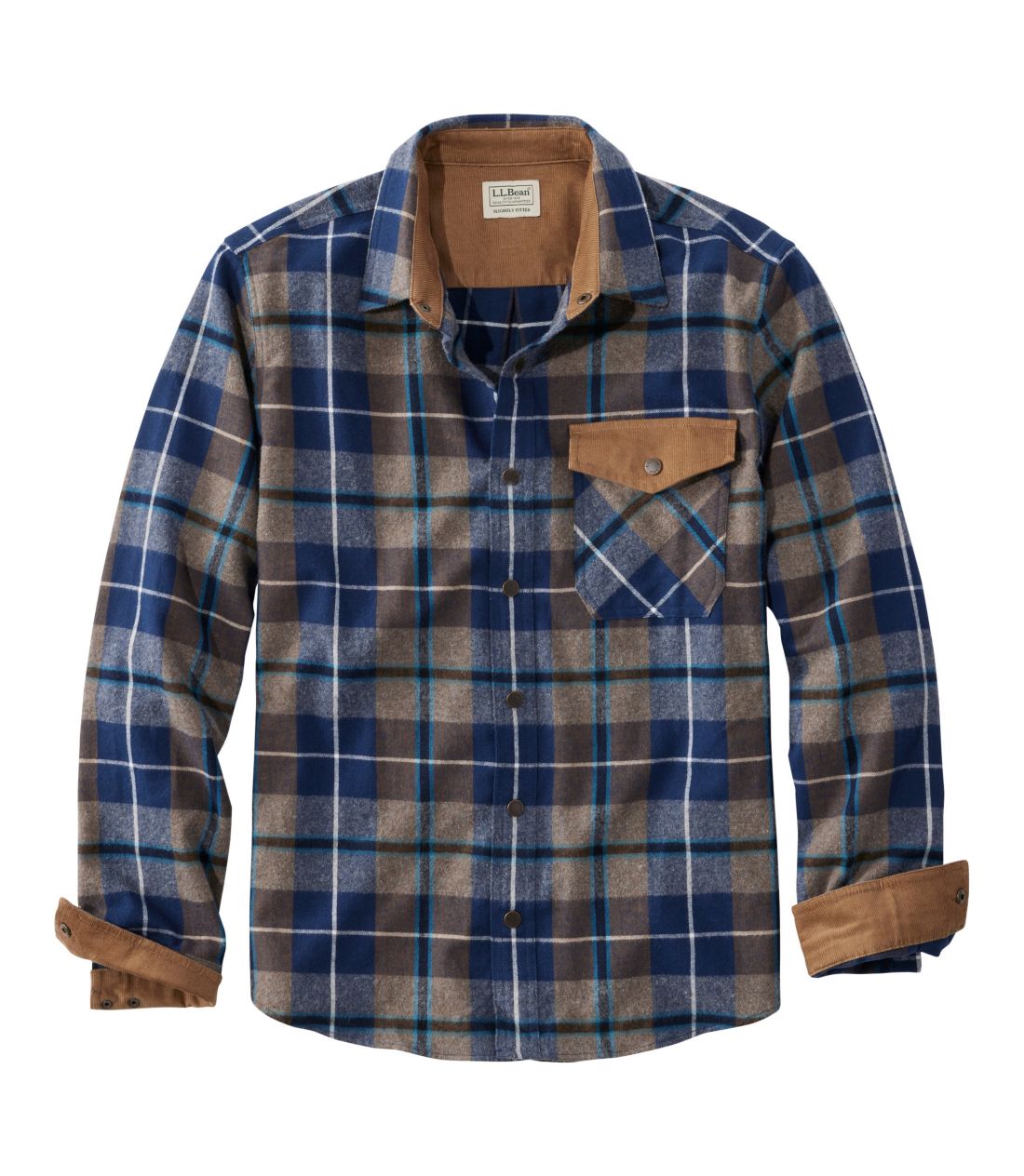 �X�R�b�`�E�v���b�h�E�t�����l���E�V���c�A�X�i�b�v�t�����g�@�X���C�g���[�E�t�B�b�g�^Men's Scotch Plaid Flannel Shirt, Snap-Front Slightly Fitted Untucked Fit