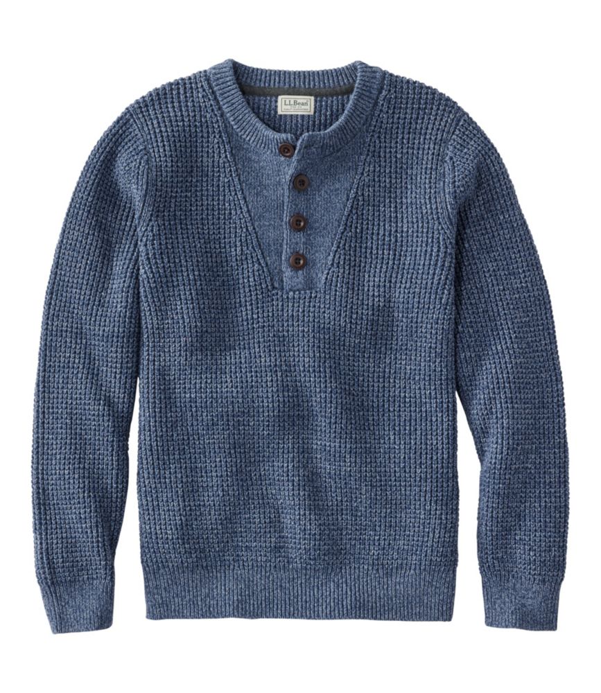 GEGEr[EI[KjbNERbgEbtEZ[^[Aw[^Men's L.L.Bean Organic Cotton Waffle Sweater, Henley
