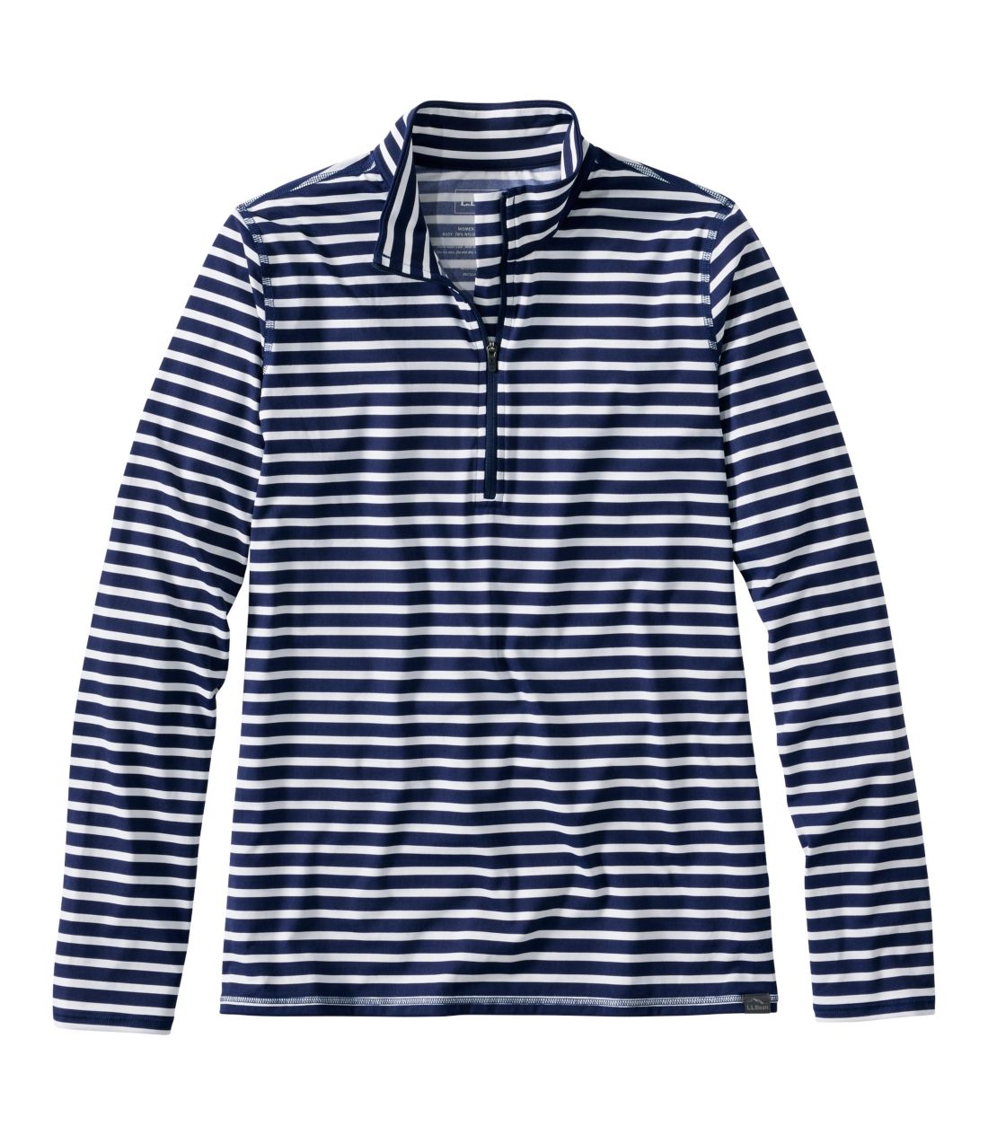 TX}[g UPF 50+ TEVcANH[^[Wbv@XgCv^Women's SunSmart UPF 50+ Sun Shirt, Quarter-Zip Stripe