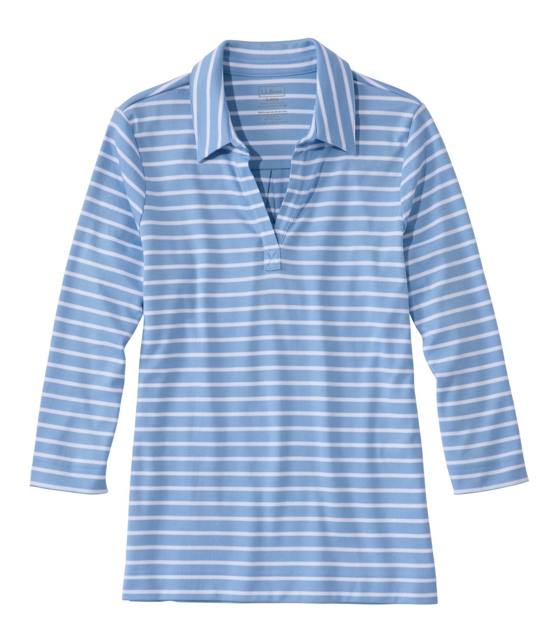 �s�}�E�R�b�g���E�e�B�A7���䑳�@�|���e�B�@�X�g���C�v�^Women's Pima Cotton Tee, Three-Quarter-Sleeve Polo Tee Stripe