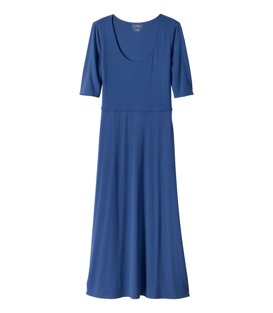 �T�}�[�E�j�b�g�E�h���X�A7���䑳�@�X�N�[�v�l�b�N�^Women's Summer Knit Dress, Three-Quarter-Sleeve Scoopneck