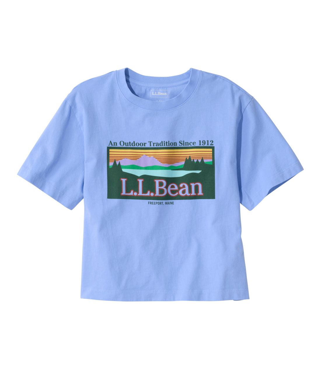 �T���E�H�b�V���E�e�B�A�����@�N���b�v�h�E�{�N�V�[�@�N���[�l�b�N�@���S�^Women's Sunwashed Tee, Short-Sleeve Cropped Boxy Crewneck Logo